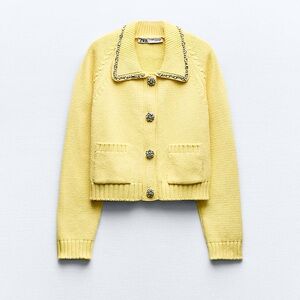 ZARA JEWEL PLAIN KNIT CARDIGAN
